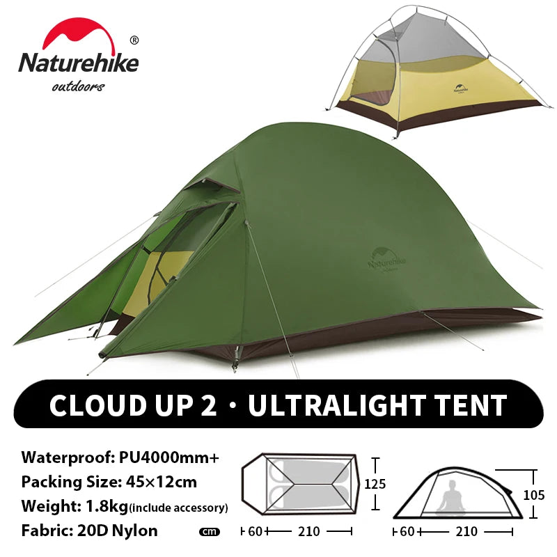 Naturehike Cloud Up 2 Man Ultra Light Moto Camping Tent